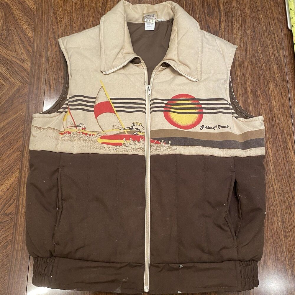 Brown and Beige Vest with Nautical Design